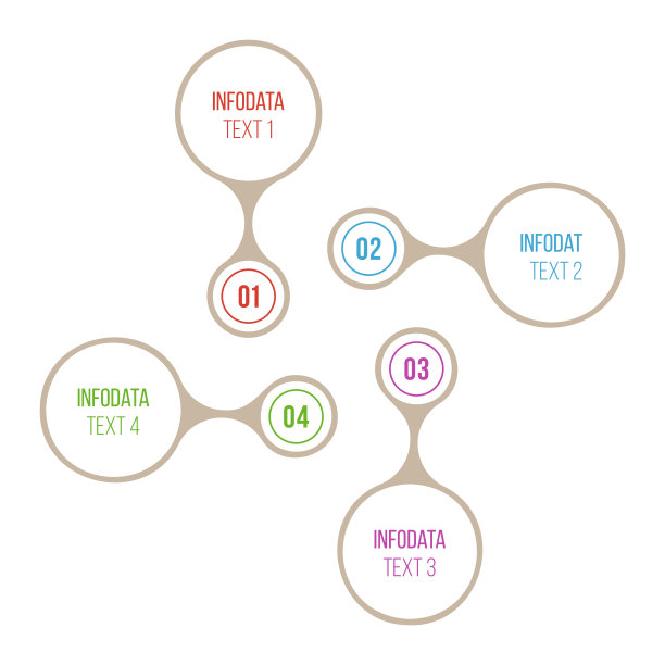 用于业务演示的抽象选项信息图表模板。图片下载