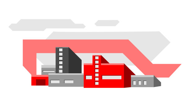 工业建筑背景。城市工厂观建设。图片下载