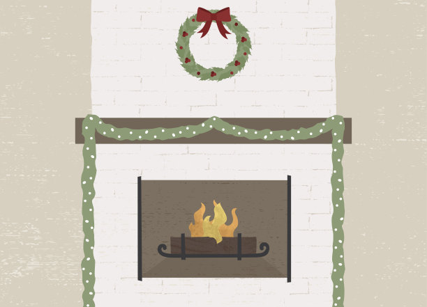 假日壁炉图片下载