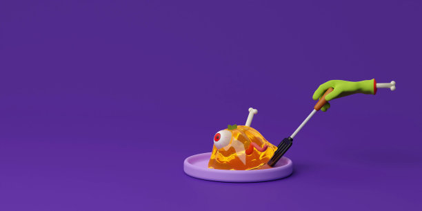 快乐的万圣节背景与药水布丁复制空间文本。三维渲染图图片下载