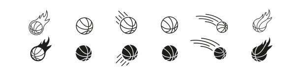 篮球图标集。篮球向量集。篮球领域。图片下载