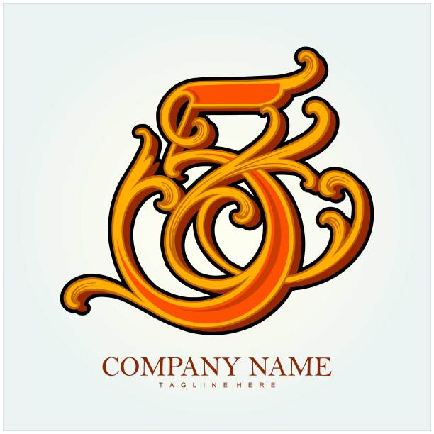 优雅经典的5号花卉字母组合标志图片下载