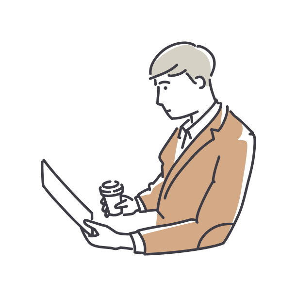 成功的男性雇员在面试中。简单的风格轮廓平面矢量插图。办公场景。工作流的概念。图片下载