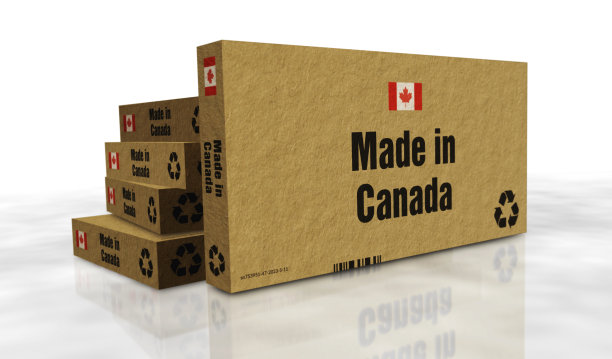 在加拿大制造的盒子包装3d插图图片下载