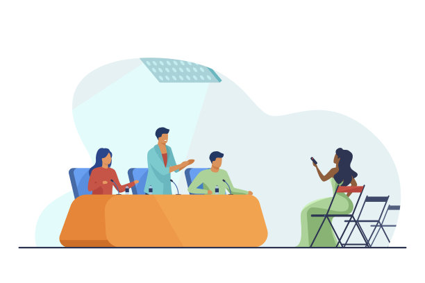 积极的官员在新闻发布会上发言图片下载