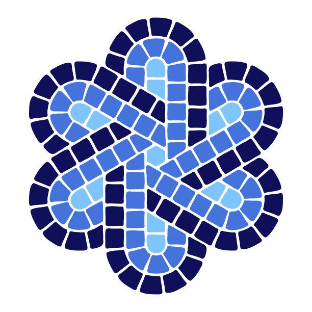 装饰马赛克元素。陶瓷古色古香的石头装饰品。图片下载