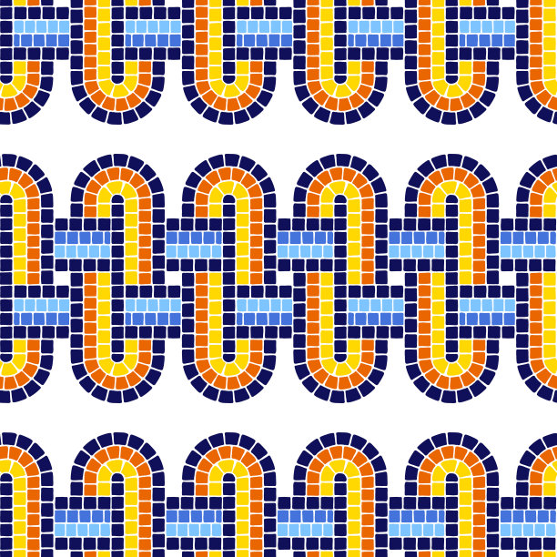 装饰性马赛克图案。陶瓷古色古香的石头装饰品。图片下载