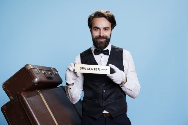 酒店搬运工使用水疗中心标志图片下载