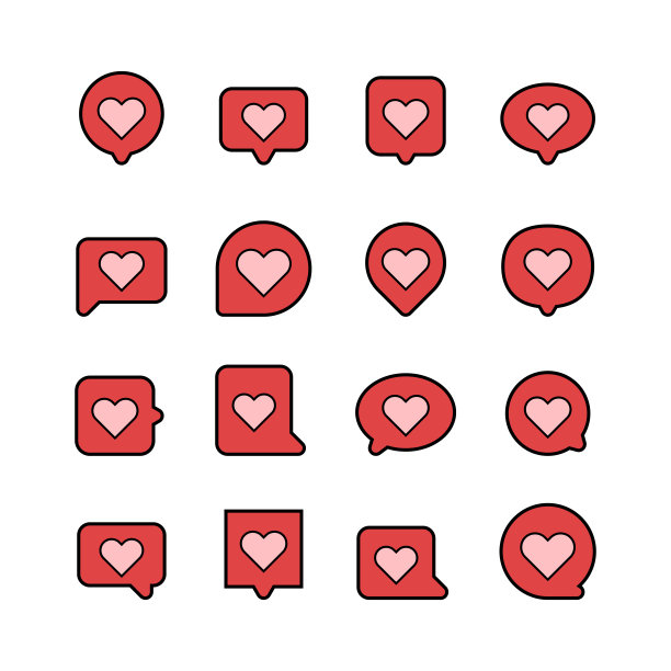 爱心对话气泡图标图片下载