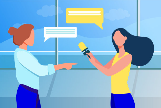 记者拿着麦克风采访这位女士图片下载