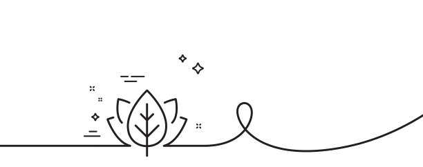 有机测试线图标。生物化妆品标志。公平贸易产品。带旋度的连续线。向量图片下载