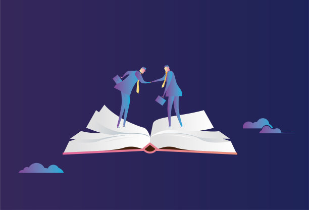 商人们在书上握手图片下载