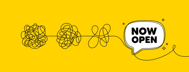 现在打开标签。宣传新的商业标志。简化复杂流程。向量图片下载