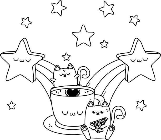 孤立卡哇伊卡通设计图片下载