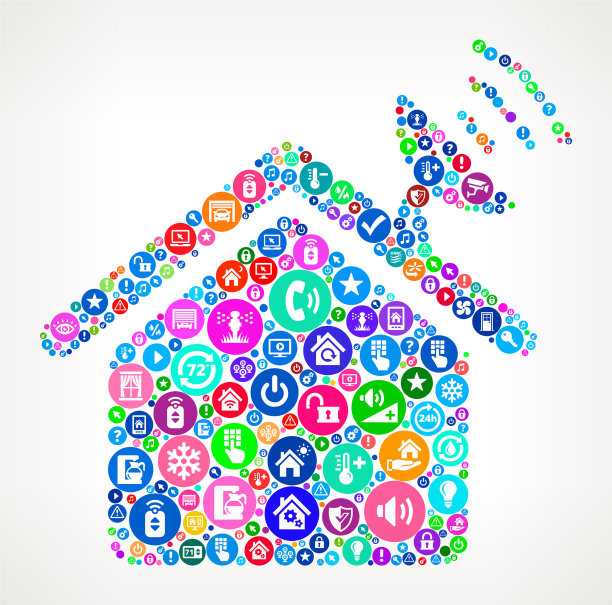 家庭菜家庭自动化技术图标模式图片下载