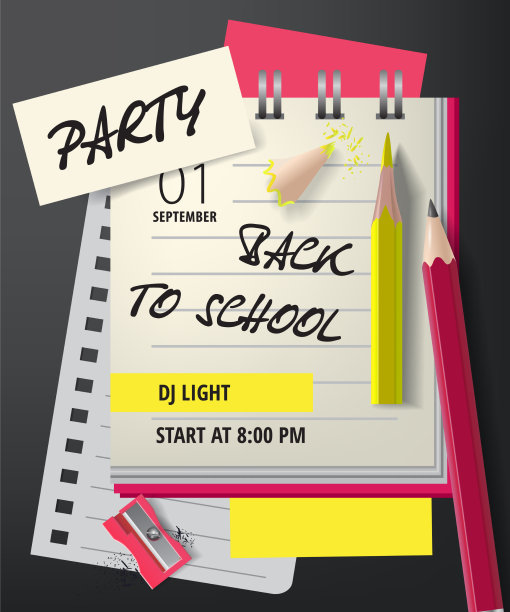 派对回到学校用铅笔写字图片下载