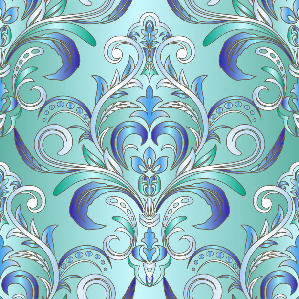 粉红色的墙纸。无缝图案与锦缎装饰。矢量复古花卉无缝图案元素。图片下载