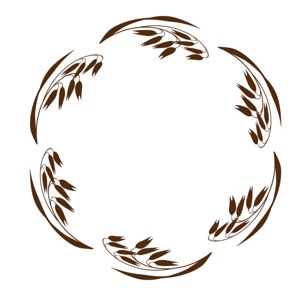 燕麦穗圈，由谷类秸秆构成图片下载