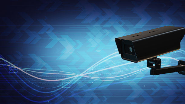 未来主义插画上的监控摄像头图片下载