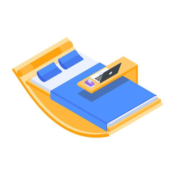 方便的等距现代床的图标图片下载