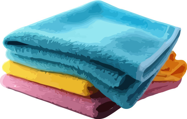 一叠干净的彩色毛巾图片下载