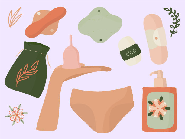 女性卫生套装生态友好，可重复使用月经图片下载