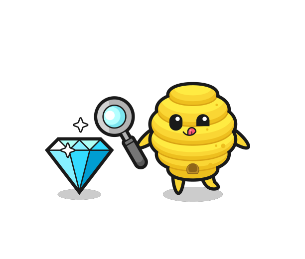 蜂箱吉祥物正在检查真伪图片下载