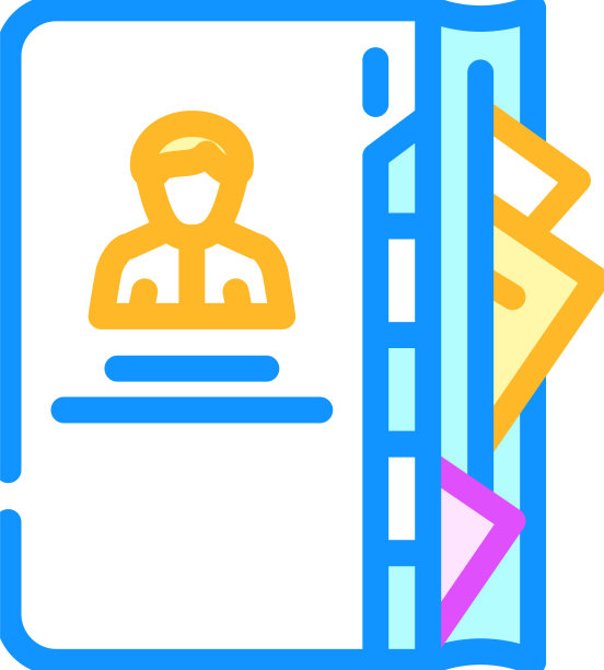 联系人笔记本业务经理彩色图标图片下载