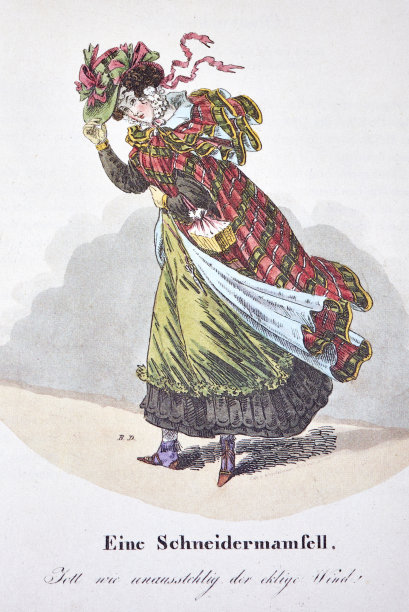 裁缝女仆把衣服举在风中图片下载