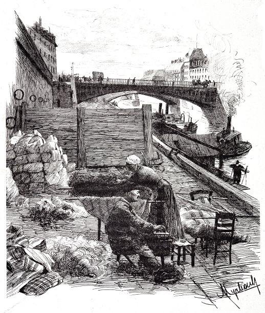 巴黎-蒙特贝罗码头的床垫制造图片下载