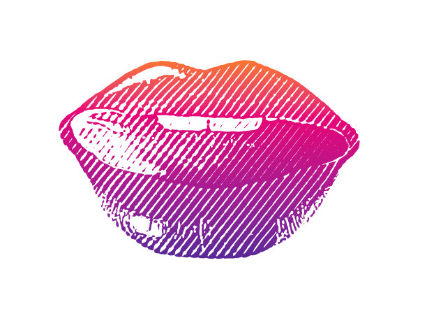 矢量雕刻的女人舔嘴唇图片下载