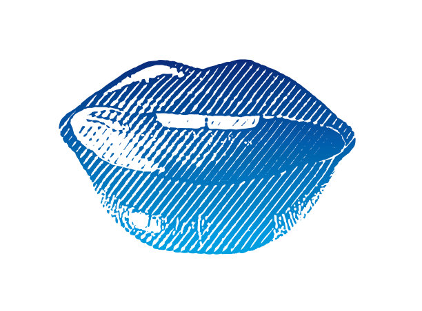 矢量雕刻的女人舔嘴唇图片下载