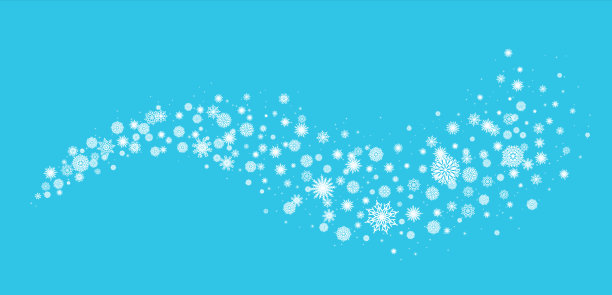 雪花波。冬季圣诞装饰雪的象征。新年装饰曲线模板装饰请柬和贺卡。暴风雪效果，矢量降雪背景图片下载