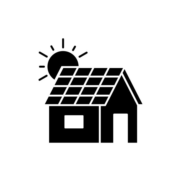 太阳能屋顶固体平面图标。Icon适用于网页、手机应用、UI、UX、GUI设计。图片下载