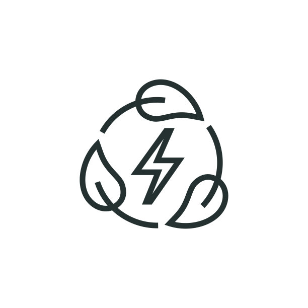 绿色能源线图标图片下载