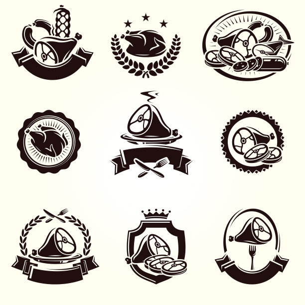 肉类食品。收藏图标肉。向量图片下载