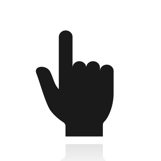 手指针。白色背景上反射的图标图片下载