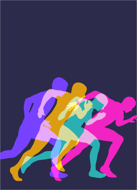 短跑运动员剪影图片下载