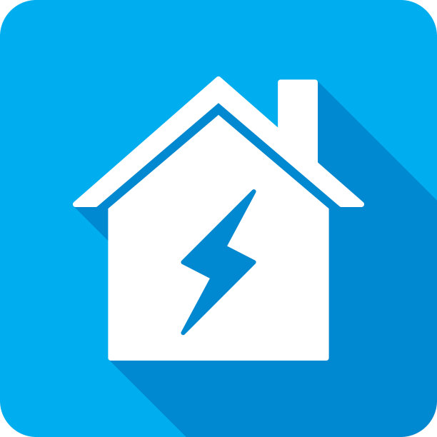 房屋闪电图标剪影图片下载