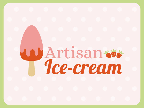 冰淇淋海报设计，匠人冰淇淋。矢量图图片下载