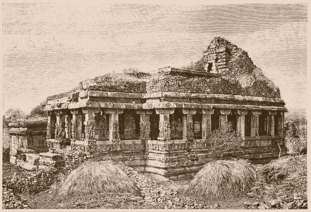 杜尔迦神庙是一座中世纪的印度教寺庙，位于印度卡纳塔克邦的艾霍尔图片下载