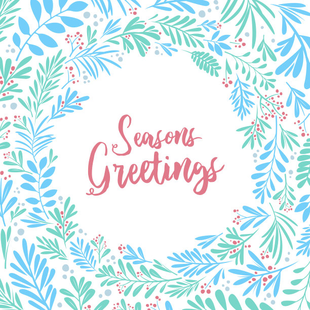 圣诞花卉框向量图片下载