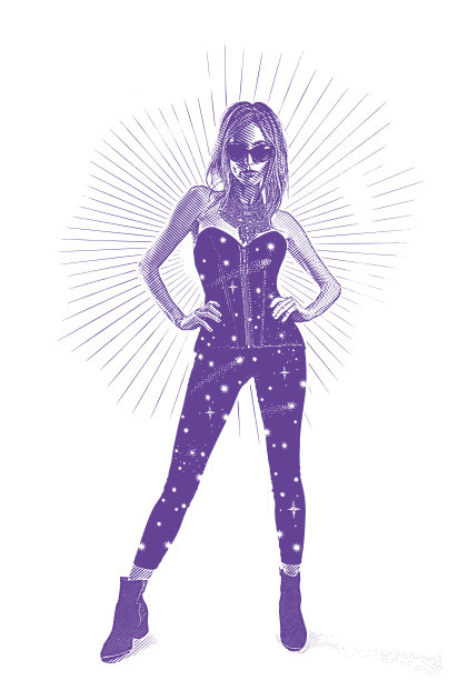 年轻女人和宇宙图片下载