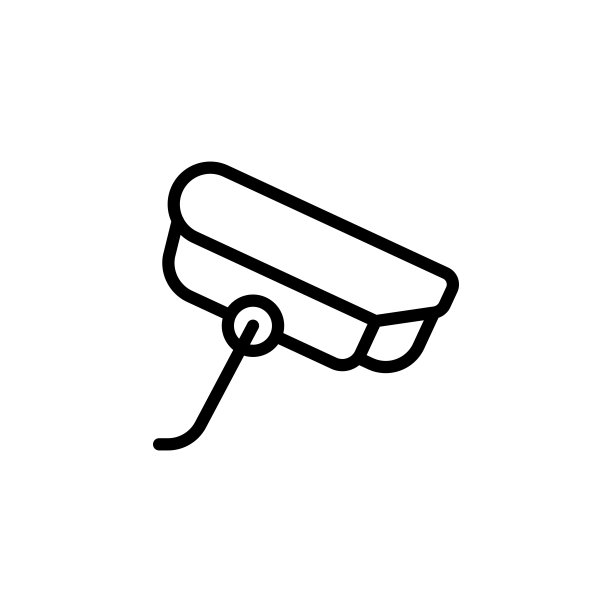 安全摄像头可编辑描边线图标图片下载