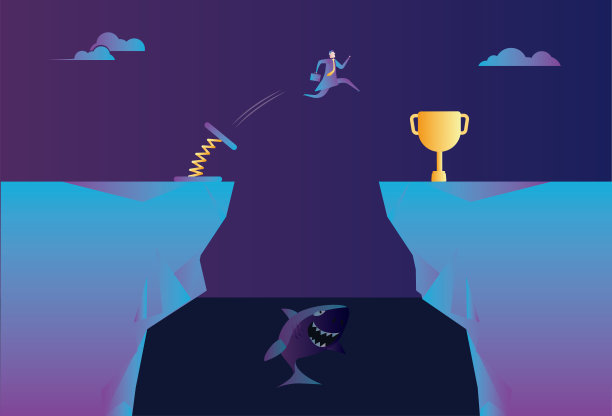 螺旋弹簧帮助商人越过悬崖赢得奖杯图片下载