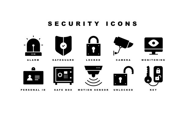 安全，个人ID，监控，警报，保险箱图标图片下载
