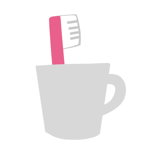 牙刷，杯子和长颈鹿牙齿护理。图片下载