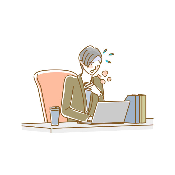 妇女身体状况不佳(更年期失调):工作时出现心悸和呼吸短促图片下载