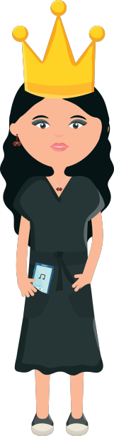 戴着皇后王冠的可爱女人图片下载