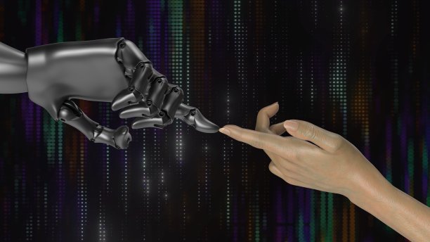 机器人和人的手连接图片下载